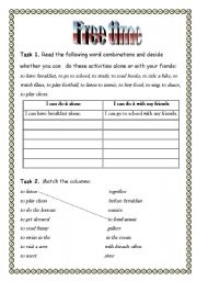 English worksheet: Free time