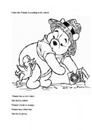 English Worksheet: color the Winnie :)