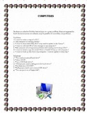 English worksheet: COMPUTERS