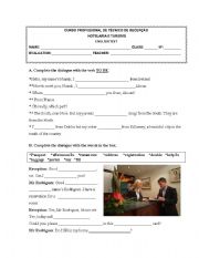 At the reception- test/worksheet
