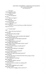 English Worksheet: Reported speech