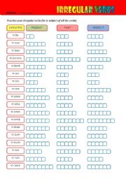 English Worksheet: Irregular Verbs (be-catch)