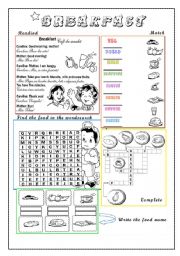 English Worksheet: Breakfast time fun