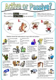 Active or Passive? (5) Multiple choice exercises (with KEY) in mixed tenses