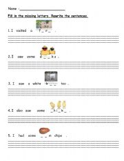 English worksheet: Writing