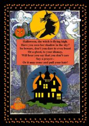 English Worksheet: Song**Halloween the witch is flying high