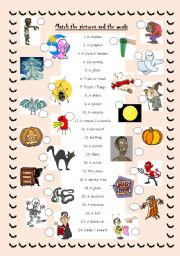 English Worksheet: Match making Halloween
