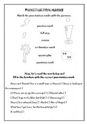 English worksheet: punctuation 