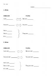 English worksheet: TO BE