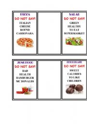 English Worksheet: Taboo food