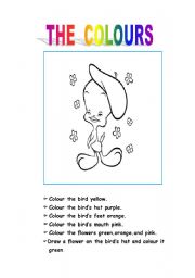 English worksheet: THE COLOURS