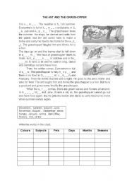 English Worksheet: The ant and the grasshopper