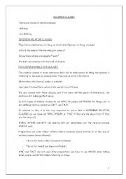 English Worksheet: Defining and non-defining relative clauses