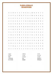 English Worksheet: CROSSWORD (FARM ANIMALS) 