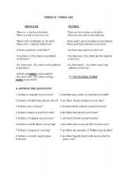 English worksheet: there is there are