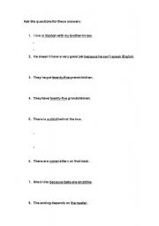 English worksheet: Question Formation