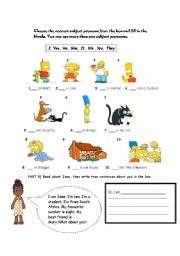 English Worksheet: subject pronouns