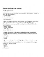 English Worksheet: General knowledge