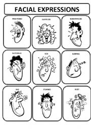 English Worksheet: Facial expressions pictionary