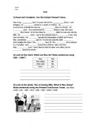 English Worksheet: Simple present