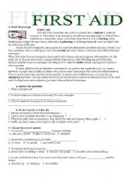 English Worksheet: First Aid Reading&Practice