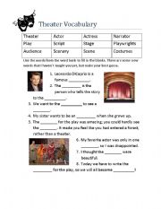 English Worksheet: Theater Vocabulary 1