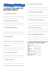 English Worksheet: Simple presente / personal pronouns