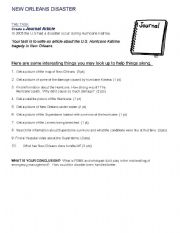 English worksheet: Hurricane Katrina - New Orleans Disaster