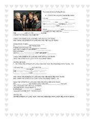 English Worksheet: The streets of love by Rolling Stones