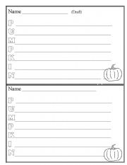 English Worksheet: pumpkin acrostic poem