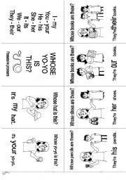 English Worksheet: possessive pronouns - mini book