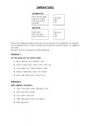 English worksheet: Imperatives / Can, Cant