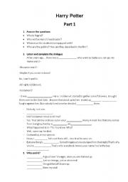 English Worksheet: Harry Potter Part 1