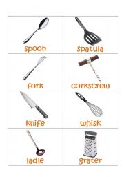 English Worksheet: kitchen utensil 