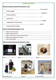 English Worksheet: Quiz simple past