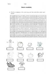 English worksheet: Autumn vocabulary