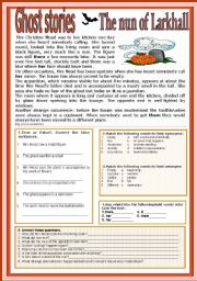 English Worksheet: GHOST STORIES: THE NUN OF LARKHALL