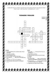 English Worksheet: teenagers problems