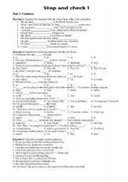 English Worksheet: Grammar review