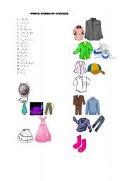 English worksheet: Clothes