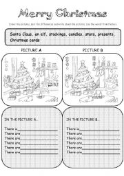 English Worksheet: Christmas Counting