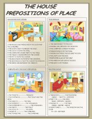 English Worksheet: THE HOUSE: PREPOSITIONS OF PLACE