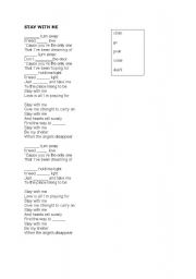 English worksheet: song