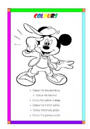 English Worksheet: colours and clothes