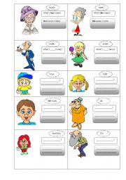 English Worksheet: What is her/his name?