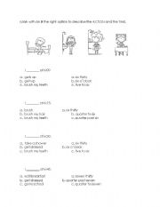 English Worksheet: DAILY ROUTINE TEST