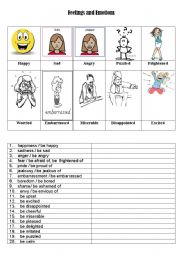 English Worksheet: Feelings and Emotions