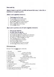 English Worksheet: some or any