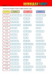 English Worksheet: Irregular Verbs (choose - find)