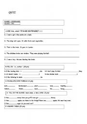 English Worksheet: QUIZ